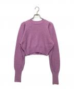 Plageプラージュ）の古着「アゼパフスリーブショートニット」｜ピンク