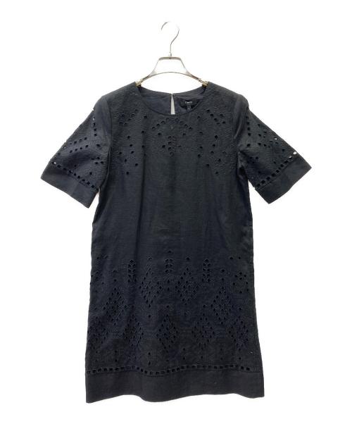 theory（セオリー）theory (セオリー) リネンアイレットワンピース ブラックの古着・服飾アイテム