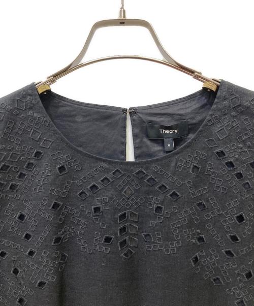 theory（セオリー）theory (セオリー) リネンアイレットワンピース ブラックの古着・服飾アイテム