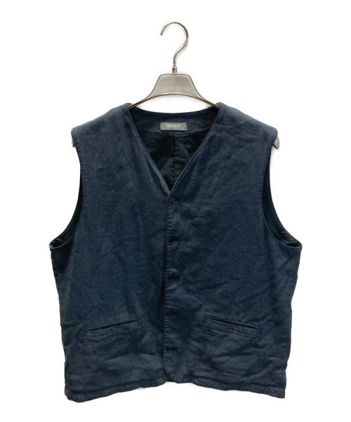 confect（コンフェクト）confect (コンフェクト) シルクリネンツイルベスト ネイビー サイズ:4の古着・服飾アイテム