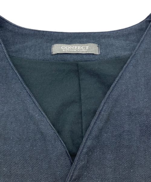 confect（コンフェクト）confect (コンフェクト) シルクリネンツイルベスト ネイビー サイズ:4の古着・服飾アイテム
