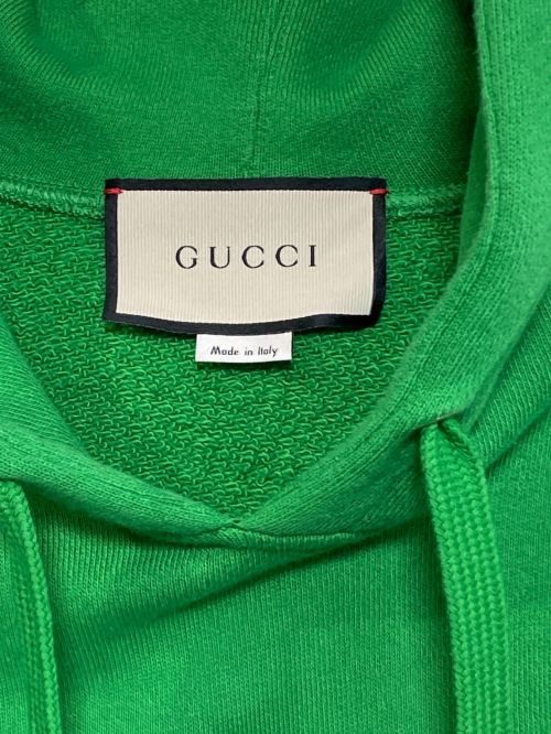 GUCCI（グッチ）GUCCI (グッチ) ラビットオーバーサイズパーカー グリーン サイズ:XSの古着・服飾アイテム