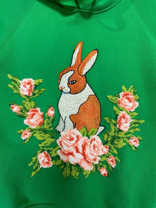 GUCCI（グッチ）GUCCI (グッチ) ラビットオーバーサイズパーカー グリーン サイズ:XSの古着・服飾アイテム