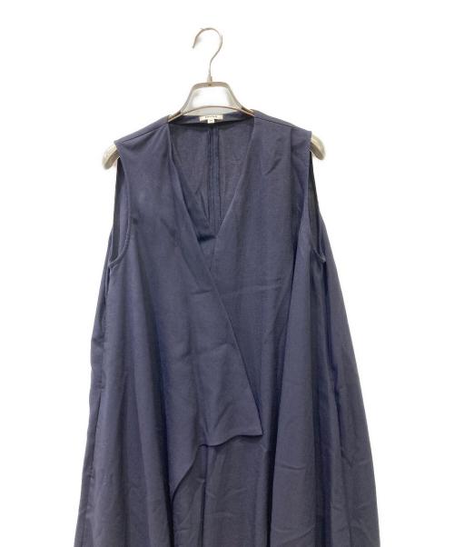ENFOLD（エンフォルド）ENFOLD (エンフォルド) アシンメトリーフレアワンピース ネイビー サイズ:38の古着・服飾アイテム