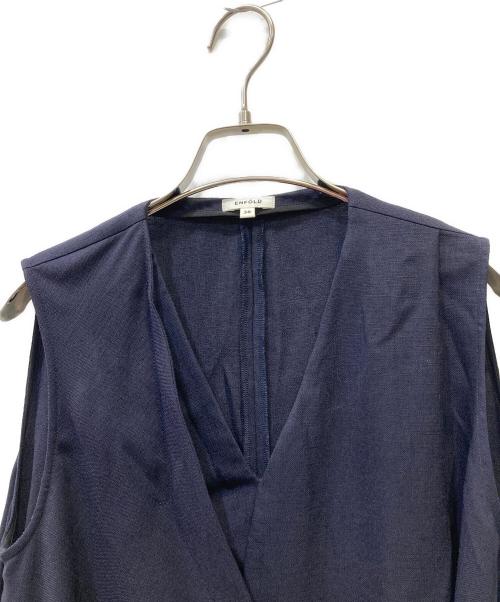 ENFOLD（エンフォルド）ENFOLD (エンフォルド) アシンメトリーフレアワンピース ネイビー サイズ:38の古着・服飾アイテム