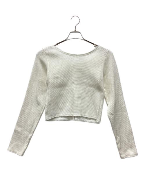 Loro（ローロ）Loro (ローロ) ワイドネックショートカーディガン アイボリー サイズ:Freeの古着・服飾アイテム