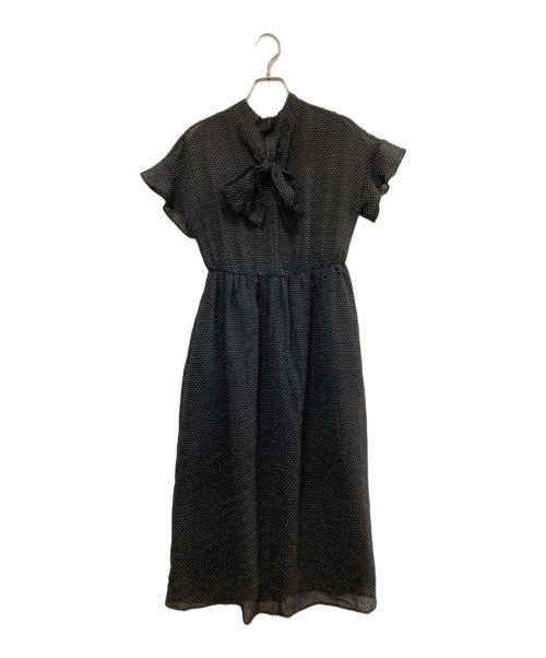 KUMIKYOKU（クミキョク）KUMIKYOKU (クミキョク) サッカードビードットプリントワンピース ブラック サイズ:S2の古着・服飾アイテム