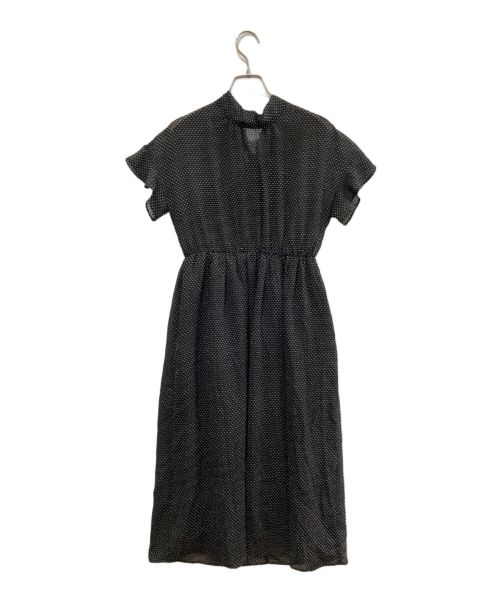 KUMIKYOKU（クミキョク）KUMIKYOKU (クミキョク) サッカードビードットプリントワンピース ブラック サイズ:S2の古着・服飾アイテム
