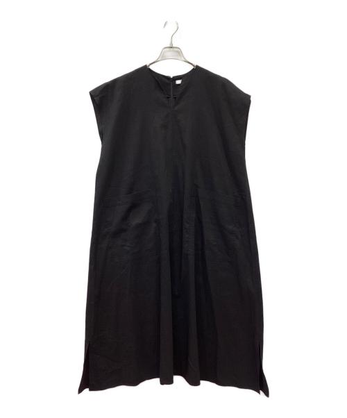 theory luxe（セオリーリュクス）theory luxe (セオリーリュクス) リネン混ノースリーブワンピース ブラック サイズ:38の古着・服飾アイテム