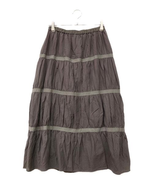 mizuiro-ind（ミズイロインド）mizuiro-ind (ミズイロインド) ティアードスカート ブラウン サイズ:FREEの古着・服飾アイテム