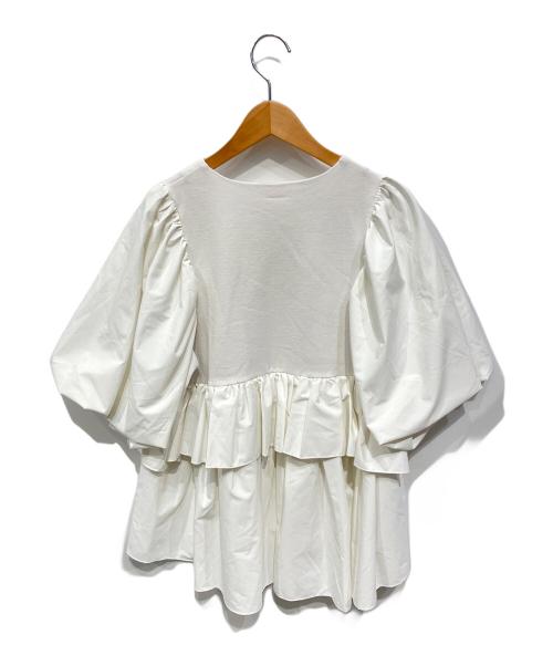 THREE SQUARE（スリースクエア）THREE SQUARE (スリースクエア) フリルブラウス ホワイト サイズ:FREEの古着・服飾アイテム