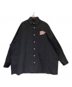 RAF SIMONSラフシモンズ）の古着「DENIM EASY FIT SHIRT COUPLE BACK」｜ブラック