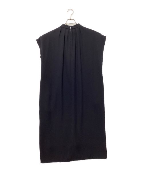 ENFOLD（エンフォルド）ENFOLD (エンフォルド) PEツイルストレッチフレンチタックワンピース ネイビー サイズ:Mの古着・服飾アイテム