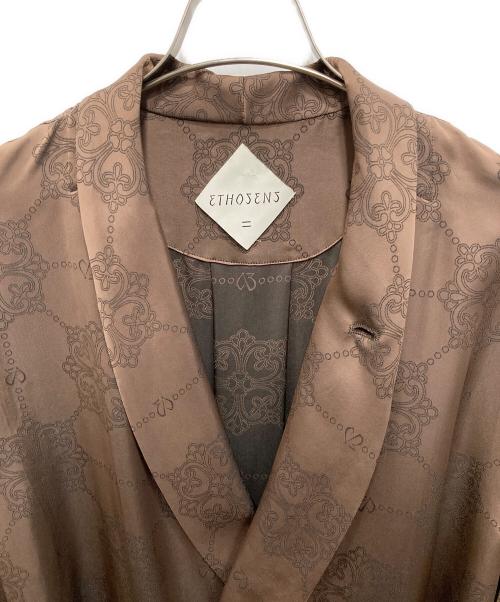 ETHOSENS（エトセンス）ETHOSENS (エトセンス) Jaquard coat shirt ブラウン サイズ:Freeの古着・服飾アイテム