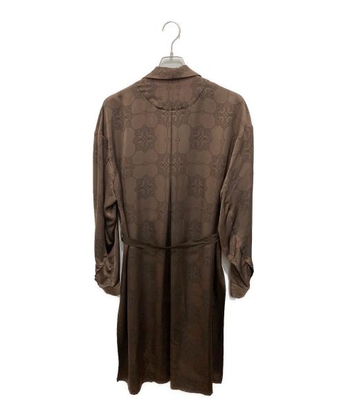 ETHOSENS（エトセンス）ETHOSENS (エトセンス) Jaquard coat shirt ブラウン サイズ:Freeの古着・服飾アイテム