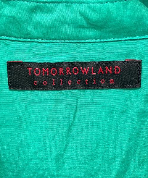 TOMORROW LAND（トゥモローランド）TOMORROW LAND (トゥモローランド) コットンシルク ラッフルカラーブラウス グリーン サイズ:36の古着・服飾アイテム