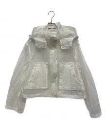 Calvin Klein Jeans（カルバンクラインジーンズ）の古着「シアーパネル フーデッドジャケット」｜ホワイト