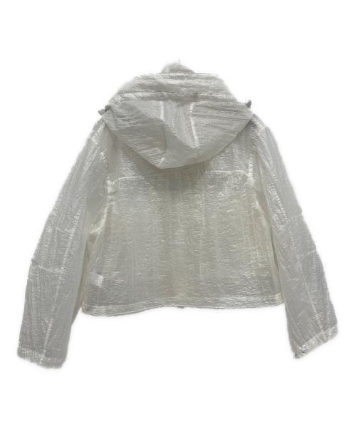 Calvin Klein Jeans（カルバンクラインジーンズ）Calvin Klein Jeans (カルバンクラインジーンズ) シアーパネル フーデッドジャケット ホワイト サイズ:XSの古着・服飾アイテム
