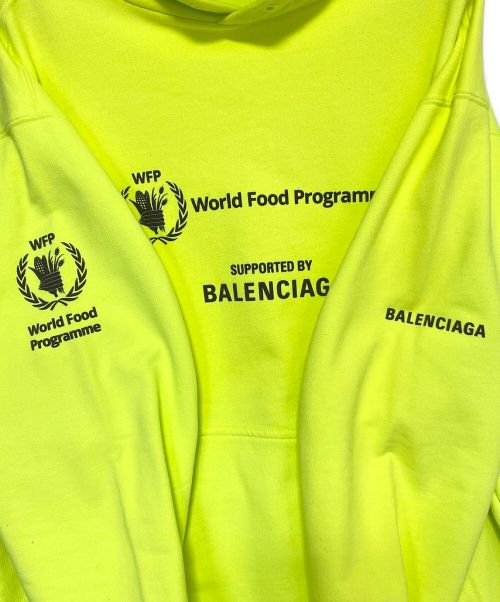 BALENCIAGA（バレンシアガ）BALENCIAGA (バレンシアガ) WFPプリントパーカー 黄緑 サイズ:XSの古着・服飾アイテム