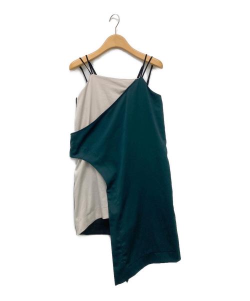 UN3D.（アンスリード）UN3D. (アンスリード) アシメデザインサテンキャミセットアップ グリーン サイズ:36の古着・服飾アイテム
