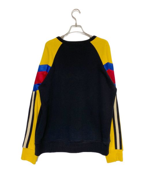 GUCCI（グッチ）GUCCI (グッチ) GGロゴ素材切替バイカラースウェットシャツ ブラック サイズ:XSの古着・服飾アイテム