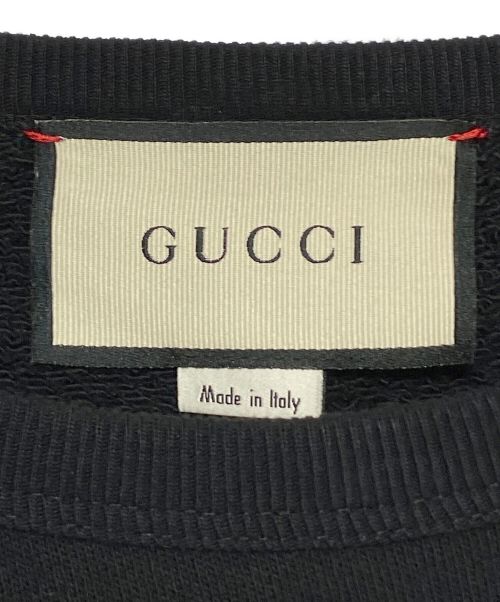 GUCCI（グッチ）GUCCI (グッチ) GGロゴ素材切替バイカラースウェットシャツ ブラック サイズ:XSの古着・服飾アイテム