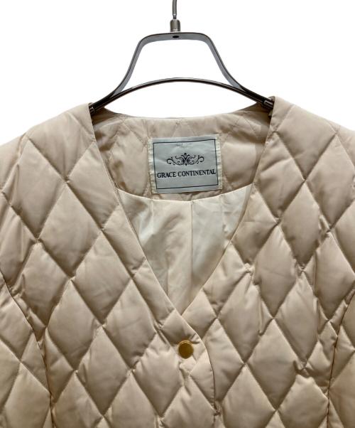 GRACE CONTINENTAL（（グレースコンチネンタル）GRACE CONTINENTAL (（グレースコンチネンタル) キルトダウンコート アイボリー サイズ:SIZE 36の古着・服飾アイテム