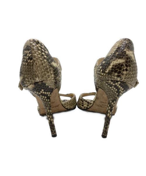 JIMMY CHOO（ジミーチュウ）JIMMY CHOO (ジミーチュウ) 型押しヒールサンダル ベージュ サイズ:36の古着・服飾アイテム