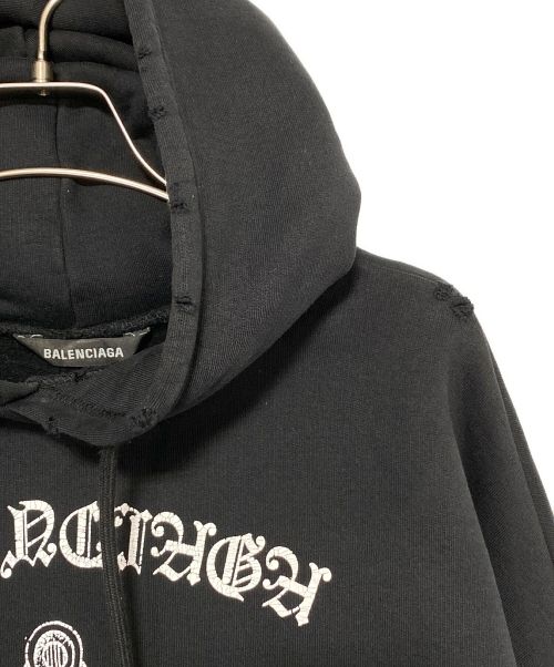 BALENCIAGA（バレンシアガ）BALENCIAGA (バレンシアガ) Gothic Bomber Hoodie ブラック サイズ:XSの古着・服飾アイテム