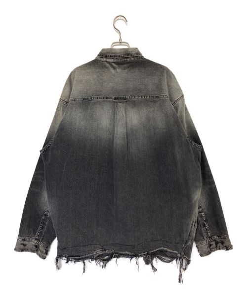 BALENCIAGA（バレンシアガ）BALENCIAGA (バレンシアガ) Distressed Denim Overshirt ブラック サイズ:XSの古着・服飾アイテム