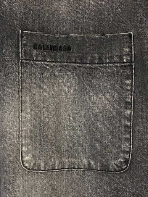 BALENCIAGA（バレンシアガ）BALENCIAGA (バレンシアガ) Distressed Denim Overshirt ブラック サイズ:XSの古着・服飾アイテム
