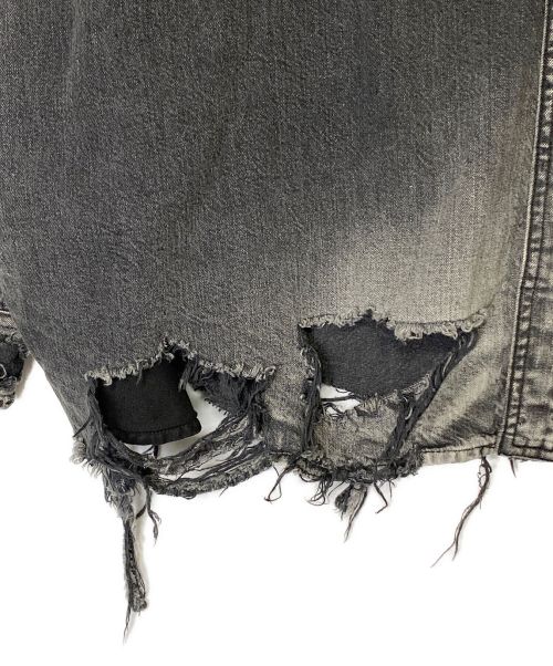 BALENCIAGA（バレンシアガ）BALENCIAGA (バレンシアガ) Distressed Denim Overshirt ブラック サイズ:XSの古着・服飾アイテム