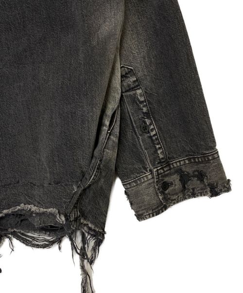 BALENCIAGA（バレンシアガ）BALENCIAGA (バレンシアガ) Distressed Denim Overshirt ブラック サイズ:XSの古着・服飾アイテム