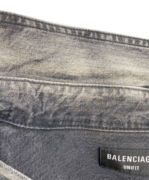 BALENCIAGA（バレンシアガ）BALENCIAGA (バレンシアガ) Distressed Denim Overshirt ブラック サイズ:XSの古着・服飾アイテム