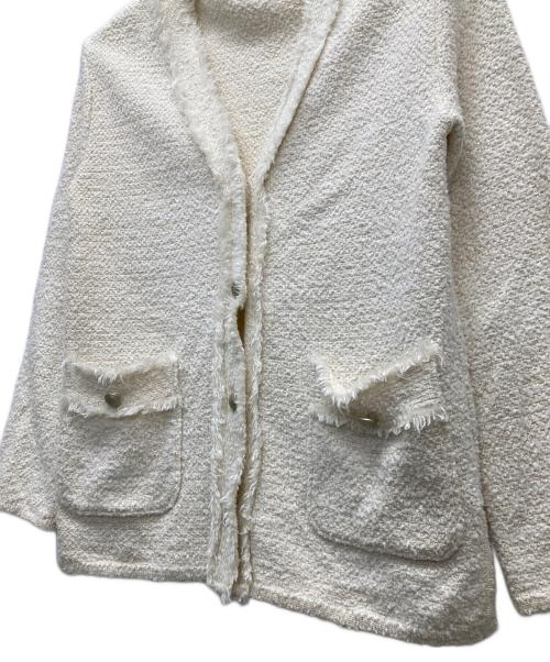 suadeo（スアデオ）suadeo (スアデオ) ニットツイードジャケット ホワイト サイズ:SIZE 38の古着・服飾アイテム