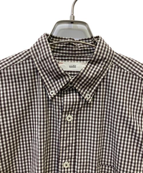 UNFIL（アンフィル）UNFIL (アンフィル) ギンガムチェックシャツ ブラウン サイズ:3の古着・服飾アイテム