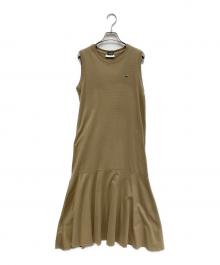 LACOSTE（ラコステ）の古着「カノコノースリーブワンピース」｜カーキ