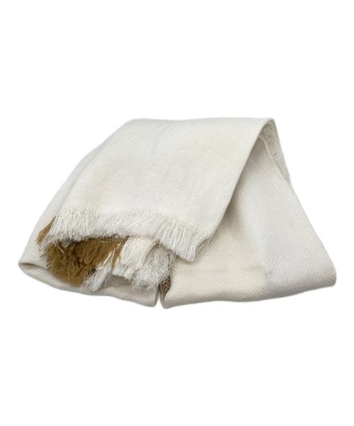 ASAUCE MELER（アソースメレ）ASAUCE MELER (アソースメレ) ワシリネンシルクドライヘリンボーンストール アイボリーの古着・服飾アイテム