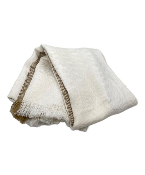 ASAUCE MELER（アソースメレ）ASAUCE MELER (アソースメレ) ワシリネンシルクドライヘリンボーンストール アイボリーの古着・服飾アイテム