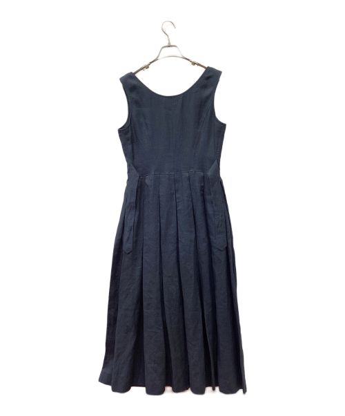 FOXEY BOUTIQUE（フォクシー ブティック）FOXEY BOUTIQUE (フォクシー ブティック) リネンノースリーブワンピース ブラック サイズ:40の古着・服飾アイテム