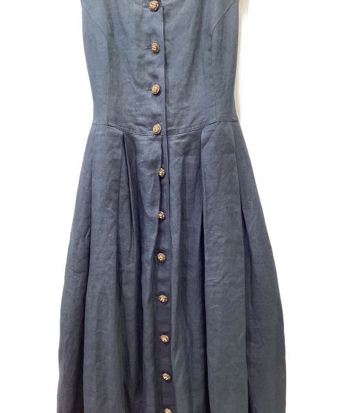 FOXEY BOUTIQUE（フォクシー ブティック）FOXEY BOUTIQUE (フォクシー ブティック) リネンノースリーブワンピース ブラック サイズ:40の古着・服飾アイテム