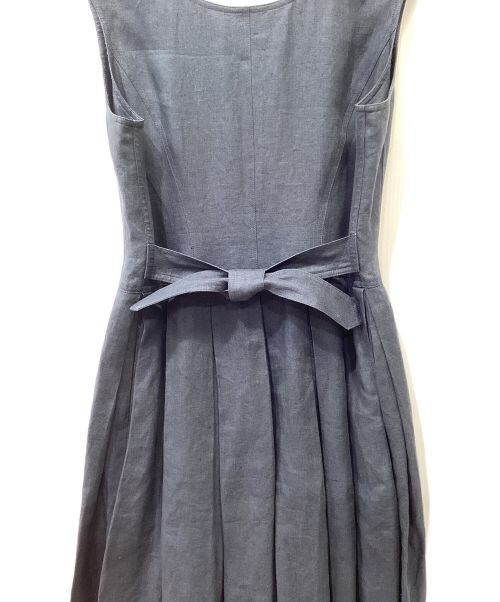 FOXEY BOUTIQUE（フォクシー ブティック）FOXEY BOUTIQUE (フォクシー ブティック) リネンノースリーブワンピース ブラック サイズ:40の古着・服飾アイテム