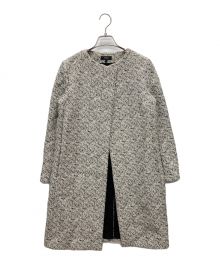 theory（セオリー）の古着「ノーカラーツイードコート」｜ホワイト