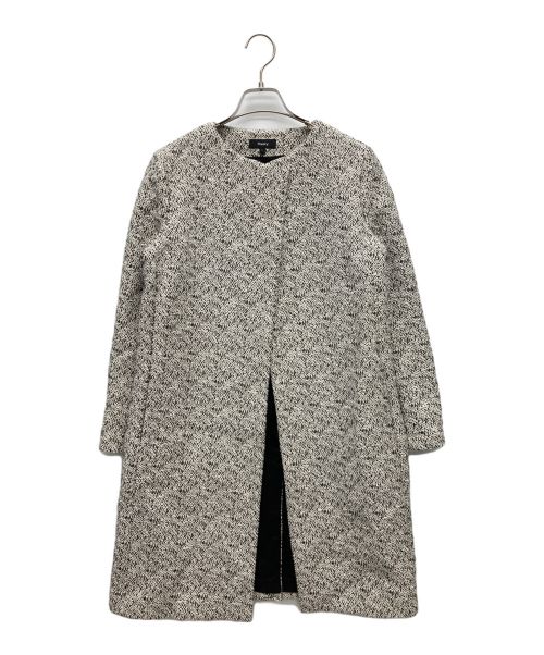 theory（セオリー）theory (セオリー) ノーカラーツイードコート ホワイト サイズ:SIZE Sの古着・服飾アイテム