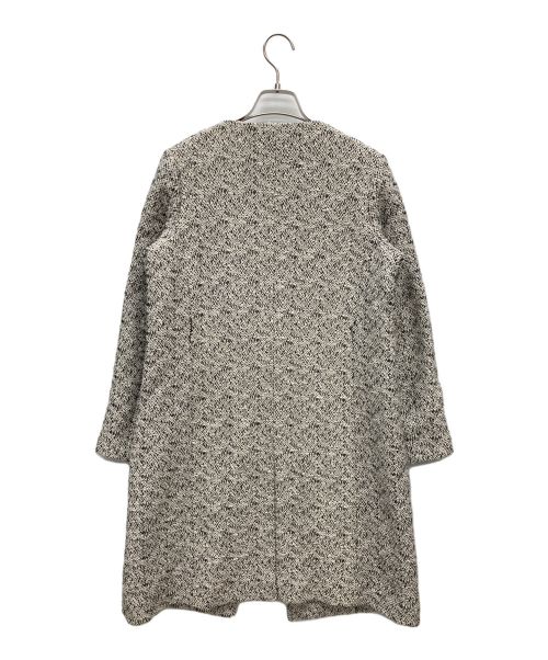 theory（セオリー）theory (セオリー) ノーカラーツイードコート ホワイト サイズ:SIZE Sの古着・服飾アイテム