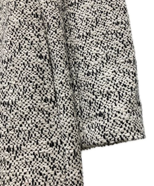 theory（セオリー）theory (セオリー) ノーカラーツイードコート ホワイト サイズ:SIZE Sの古着・服飾アイテム