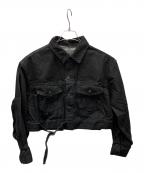 Ezickエジック）の古着「Mode denim punching ショートジャケット」｜ブラック