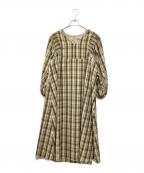 CAMILLE EAUカミーユオー）の古着「カットワークフルールワンピース」｜ブラウン×ベージュ