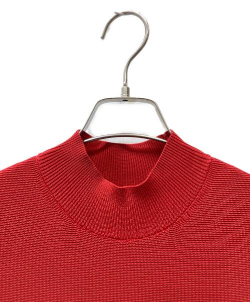 FRAY ID（フレイ アイディー）FRAY ID (フレイ アイディー) ホールガーメントフレアニットワンピース レッド サイズ:Fの古着・服飾アイテム