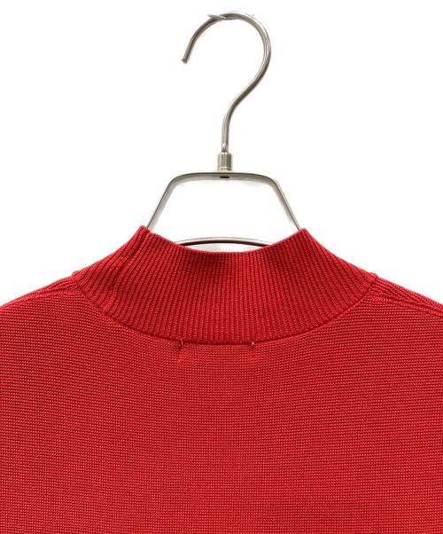 FRAY ID（フレイ アイディー）FRAY ID (フレイ アイディー) ホールガーメントフレアニットワンピース レッド サイズ:Fの古着・服飾アイテム